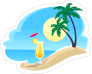 Drink on The Beach Sticker