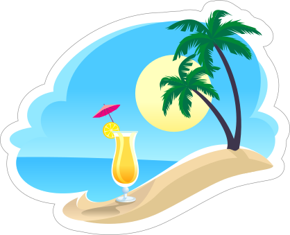 Drink on The Beach Sticker