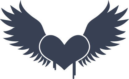 Dripping Heart With Wings Sticker