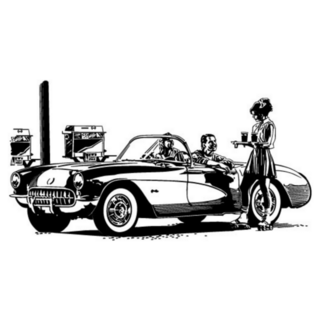 Drive In Burgers - Retro 1950 Art Sticker