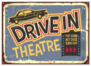 Drive In Theater Vintage Sign Design Sticker