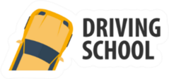 Driving School Banner With Car Sticker