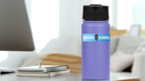 Driving School Banner With Street Light On Blue Sticker on a Water Bottle (New) example