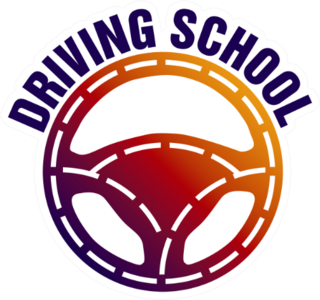 Driving School, Car Wheel And Mechanic Sticker