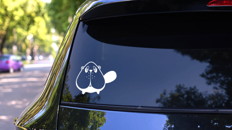 Droopy Beaver Sticker on a Rear Car Window (New) example