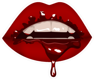 Drop Of Blood On Lips Sticker