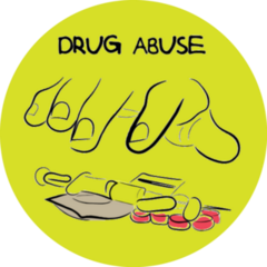Drug Abuse Line Art Spread Awareness Sticker