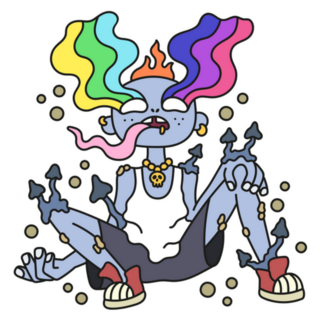 Drug Addicted Man Overdose Illustration Sticker