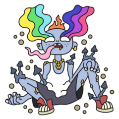 Drug Addicted Man Overdose Illustration Sticker