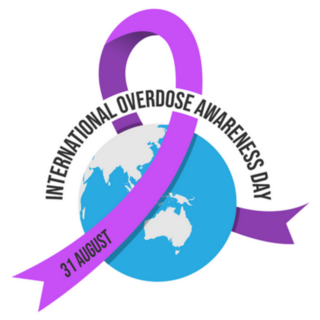 Drug Overdose Awareness Day Purple Ribbon Sticker