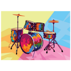 Drum In Set In Pop Art Style Music Sticker