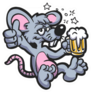 Drunk Rat With Beer Illustration Sticker