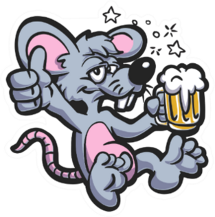 Drunk Rat With Beer Illustration Sticker