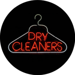 Dry Cleaners Hanger Neon Sign Light Sticker