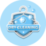 Dry Cleaning Logo With Hanger And Bubbles Sticker