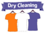 Dry Cleaning Logo With Three Shirts Hanging Sticker