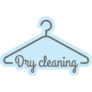 Dry Cleaning Service Cute Logo On Blue Sticker