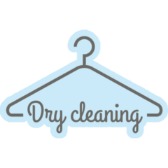 Dry Cleaning Service Cute Logo On Blue Sticker