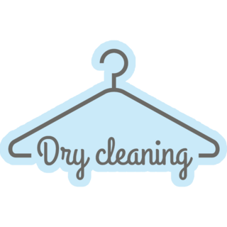 Dry Cleaning Service Cute Logo On Blue Sticker
