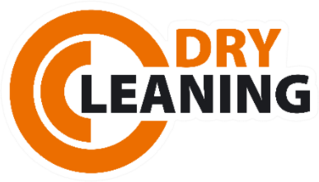 Dry Cleaning Service Logo Orange Sticker