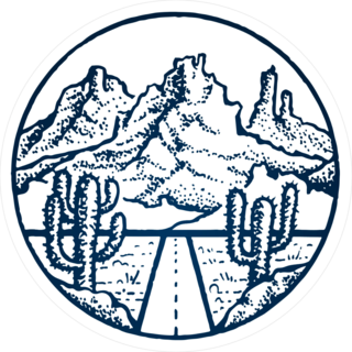 Dry Desert Mountain Stamp Circle Sticker