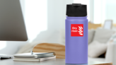 Dry Riser Sign Sticker on a Water Bottle (New) example