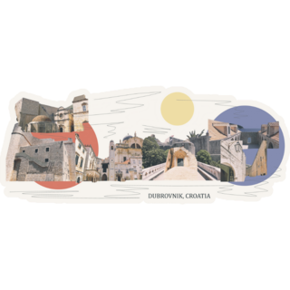 Dubrovnik, Croatia Illustration Sticker