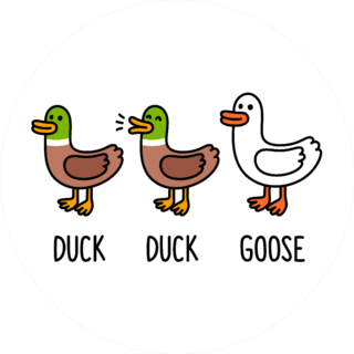 Duck, Duck, Goose Funny Cartoon Children Game Illustration Sticker