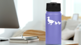 Duck Family Sticker on a Water Bottle (New) example