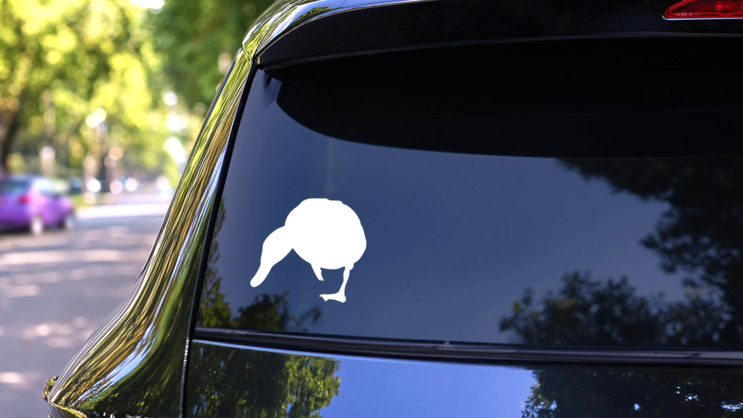 Duck Running After Something Sticker on a Rear Car Window (New) example
