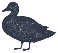 Duck Silhouette Vintage Logo Retro Sticker