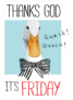 Duck Slogan Thanks God Its Friday Illustration Sticker