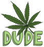 Dude Marijuana Leaf Doodle Sticker