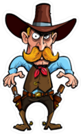 Dueling Cowboy Sticker