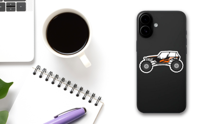 Dune Buggy in Profile Sticker on a Phone (New) example