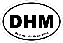 Durham, North Carolina Oval Stickers