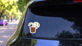 Dying Dry Dead Houseplant Sticker on a Rear Car Window (New) example