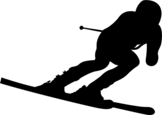 Dynamic Alpine Skier Sticker