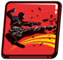 Dynamic Icon Of Martial Arts Fighter Sticker