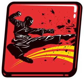 Dynamic Icon Of Martial Arts Fighter Sticker