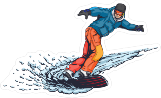 Dynamic Snowboarder Sticker
