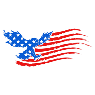 Eagle Distressed American Flag Sticker