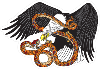 Eagle Fighting A Snake Sticker
