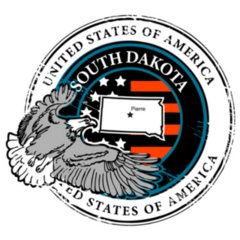 Eagle Stamp With Name Of South Dakota Sticker
