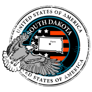 Eagle Stamp With Name Of South Dakota Sticker