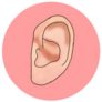 Ear Art In Pink Circle Sticker