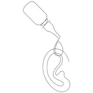 Ear Drops Continuous One Line Drawing Sticker