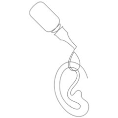 Ear Drops Continuous One Line Drawing Sticker