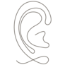 Ear Outline, Hearing Icon Sticker