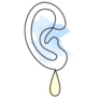 Ear With Drop Continuous Line Drawing Sticker